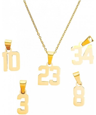 Mini Number Pendant Necklace Gold - Jersey Number Pendant Charm with Chain 61 $16.80 Necklaces