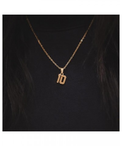 Mini Number Pendant Necklace Gold - Jersey Number Pendant Charm with Chain 61 $16.80 Necklaces