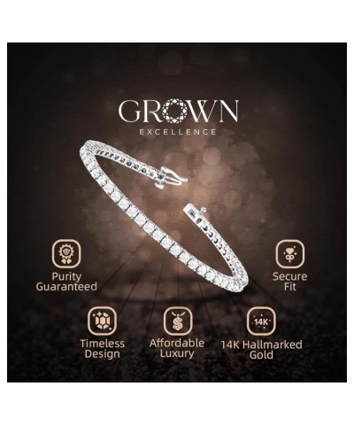 14K Gold Diamond Tennis Bracelet with 2 – 14 CTW Lab Grown Diamonds, E-F, VS1-VS2 Diamond Bracelet 7 10.5 CTTW White Gold $2....