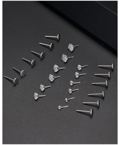 6 Pairs Push in Lip Rings Threadless Monroe Piercing Stainless Steel CZ Labret Conch Cartilage Tragus Earrings Medusa Body Pi...