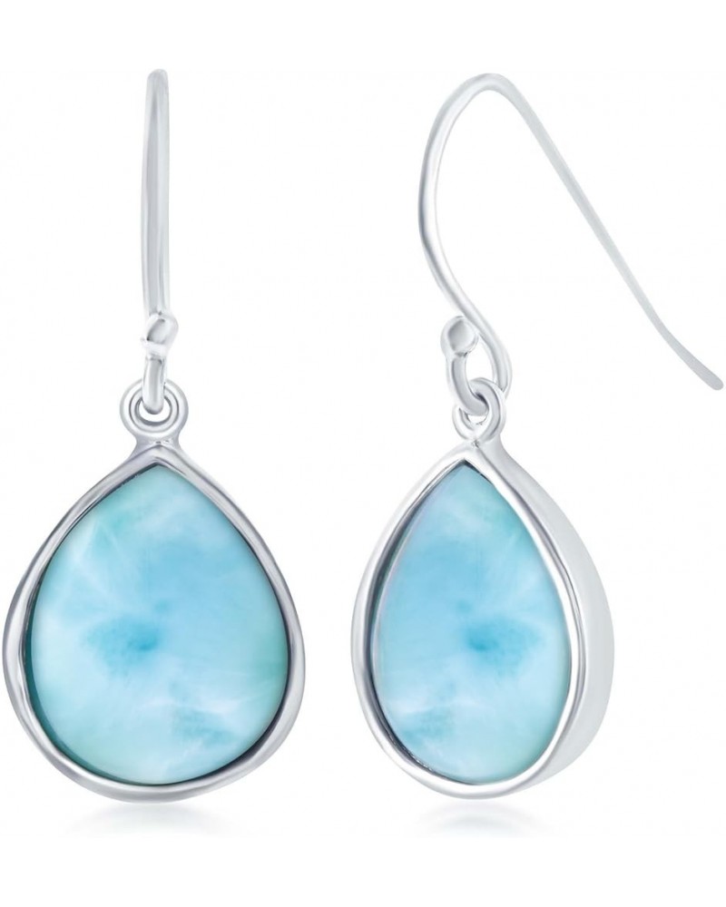 Larimar Gemstone Earrings for Women - Natural Larimar Jewelry - Beautiful Blue Larimar Stones - Hypoallergenic Dangle Earring...