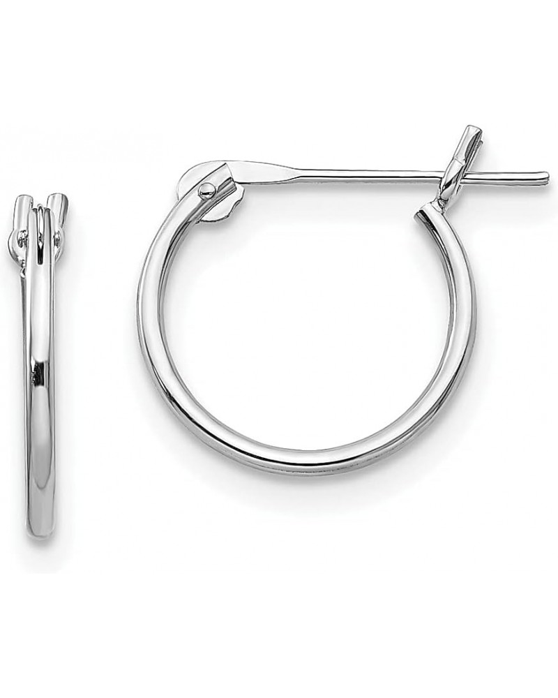 14K White Gold 1mm Hoop Earrings 14K White Gold - 9mm - 0.35 inch $61.41 Earrings