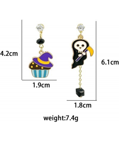 Halloween Dangle Earrings for Women Men Stainless Steel Witch Hat Ghost Rabbit Cat Skeleton Earrings Spider Pumpkin Bat Earri...