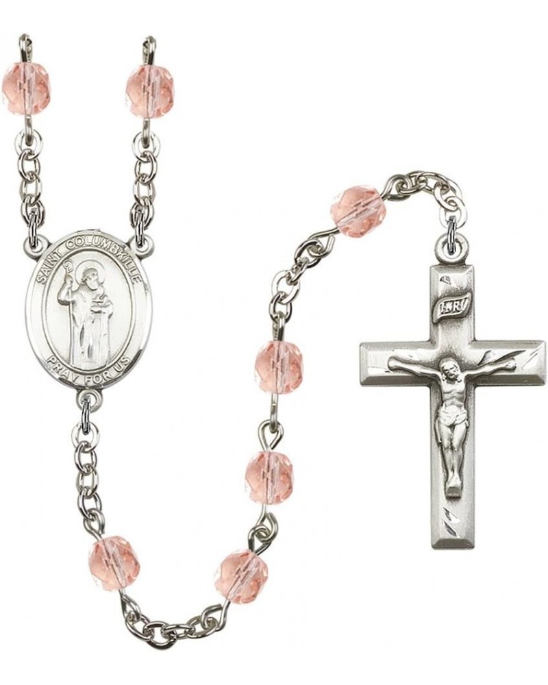 October Birth Month Prayer Bead Rosary with Patron Saint Centerpiece, 19 Inch Saint Columbkille $58.84 Necklaces