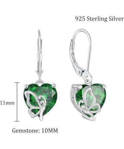 Butterfly Earrings 925 Sterling Silver Gemstone Women Earrings 3A Cubic Zirconia Birthstone Dangle Drop Earrings for Women Ma...