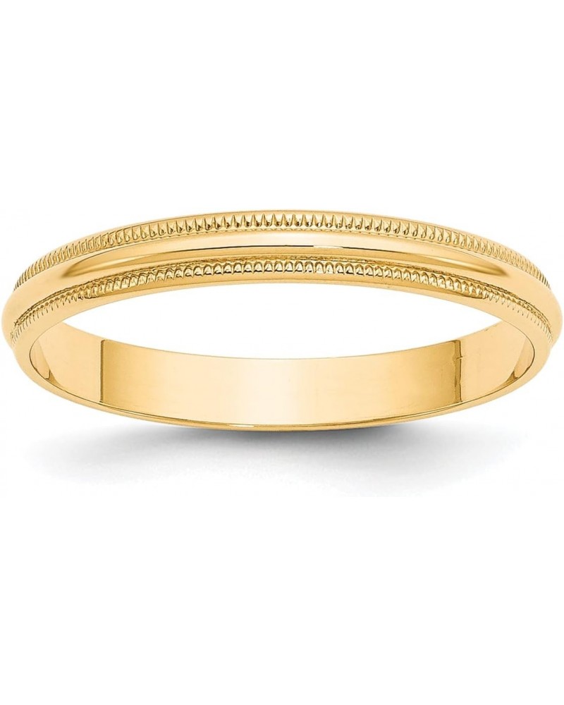 Solid 10k Yellow Gold 3mm Lightweight Milgrain Half Round Wedding Band Size 7.5 - Ring Size 7.5 $42.48 Rings