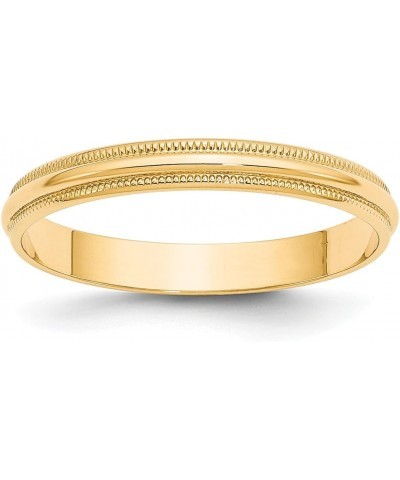 Solid 10k Yellow Gold 3mm Lightweight Milgrain Half Round Wedding Band Size 7.5 - Ring Size 7.5 $42.48 Rings