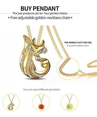 Cute fox pendant necklace for girls and ladies 18K gold-plated dynamic pendant inlaid with shiny 5A zircon Auspicious jewelry...