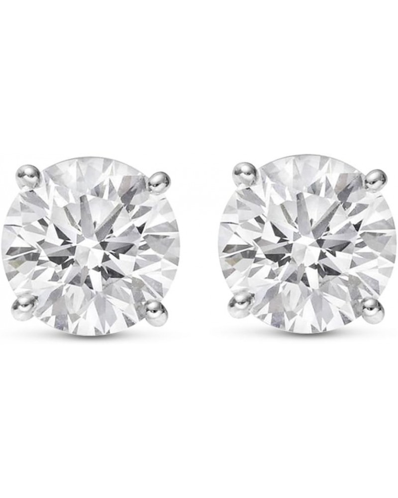 1/4-2 Carat Total Weight GIA Certified Round Diamond Stud Earrings 4 Prong Push Back (D-E Color VS1-VS2 Clarity) 0.5 Carat Pl...