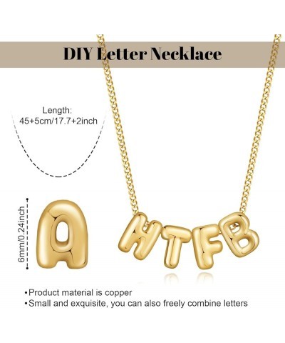 Bubble Letter Necklace, Custom 3D Bubble Letters Name Necklace for Women, Balloon Initial Necklaces Personalized Jewelry Chri...