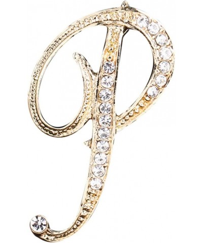 Temperament Fashion Elegant 26 Initial Rhinestone Brooch for Women Gold Brooch for Women A Z 26 Alphabet Initial Brooch for T...