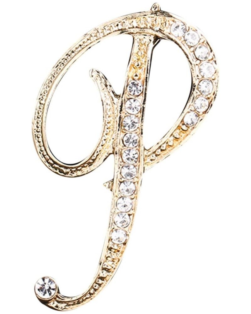 Temperament Fashion Elegant 26 Initial Rhinestone Brooch for Women Gold Brooch for Women A Z 26 Alphabet Initial Brooch for T...