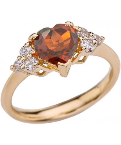 Yellow Gold 14k Heart Birthstone Ring january $78.00 Rings