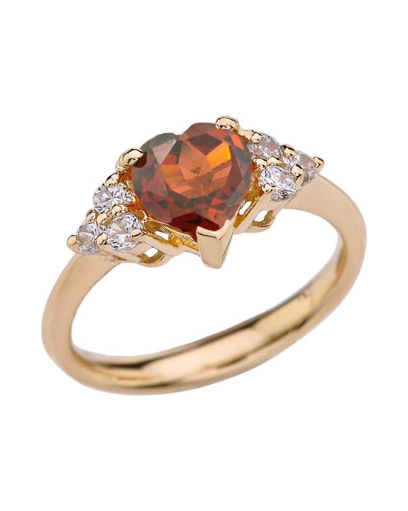 Yellow Gold 14k Heart Birthstone Ring january $78.00 Rings