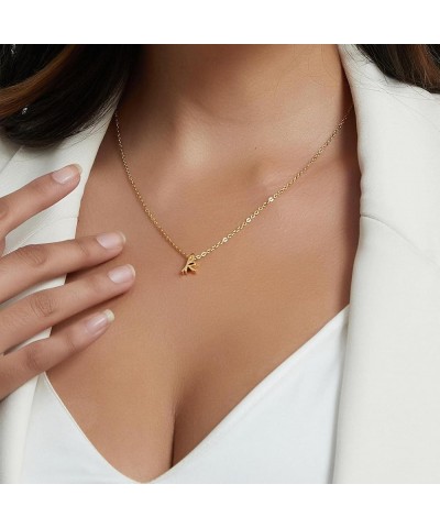 Tiny Initial Necklaces for Women, 18k Gold Plated Stainless Steel Letter A-Z Pendant Necklace Cute Gold Choker Small Personal...