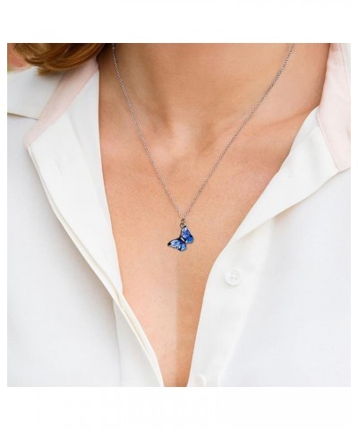 Fashion Dream Bohemiar Metal Transparent Animal Necklace Ladies Jewelry Pendant Gift Clavicle Enamel Preppy Necklace Dark Blu...