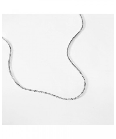 14K Solid Yellow or White Gold Box Link Chain Necklace | Chain Only | 16 to 22 Inch length | .80mm Thick 18" Length (0.80 Thi...