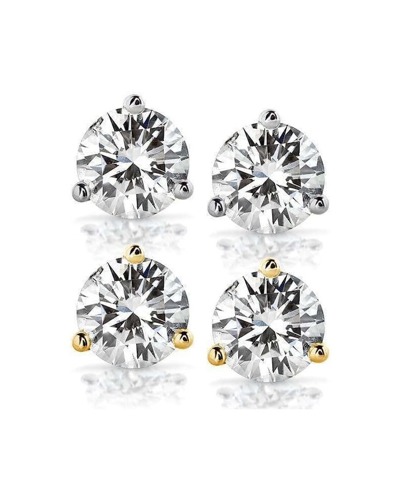 Forever One Classic Round Moissanite Stud Earrings in 14K Gold (DEF/VS) Yellow Gold 6.5mm moissanite $249.48 Earrings