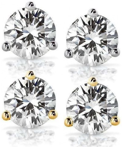 Forever One Classic Round Moissanite Stud Earrings in 14K Gold (DEF/VS) Yellow Gold 6.5mm moissanite $249.48 Earrings