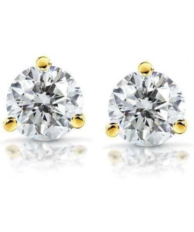 Forever One Classic Round Moissanite Stud Earrings in 14K Gold (DEF/VS) Yellow Gold 6.5mm moissanite $249.48 Earrings