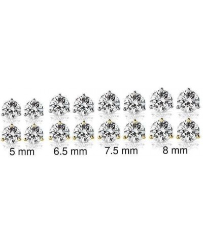 Forever One Classic Round Moissanite Stud Earrings in 14K Gold (DEF/VS) Yellow Gold 6.5mm moissanite $249.48 Earrings