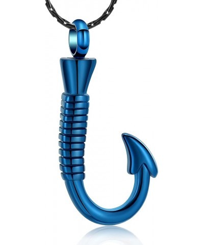 Cremation Jewelry for Ashes Urn Memorial Necklace Fish Hook Design Stainless Steel Pendant Keepsake Ashes Holder Blue $10.25 ...