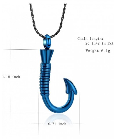 Cremation Jewelry for Ashes Urn Memorial Necklace Fish Hook Design Stainless Steel Pendant Keepsake Ashes Holder Blue $10.25 ...