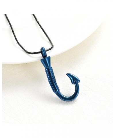 Cremation Jewelry for Ashes Urn Memorial Necklace Fish Hook Design Stainless Steel Pendant Keepsake Ashes Holder Blue $10.25 ...