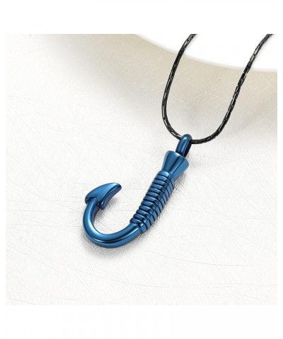 Cremation Jewelry for Ashes Urn Memorial Necklace Fish Hook Design Stainless Steel Pendant Keepsake Ashes Holder Blue $10.25 ...