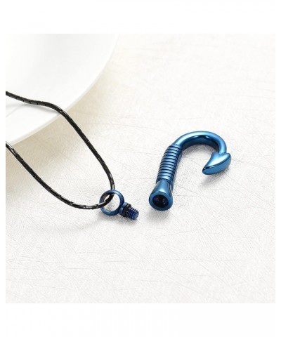 Cremation Jewelry for Ashes Urn Memorial Necklace Fish Hook Design Stainless Steel Pendant Keepsake Ashes Holder Blue $10.25 ...