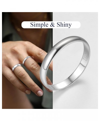 925 Sterling Silver Band Rings for Women Girls Simple Engagement Wedding Band Size 4 to 12 Width 2mm/3mm/5mm, with Gift Box 3...