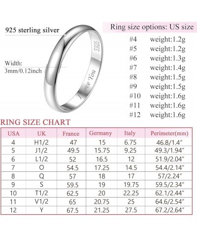 925 Sterling Silver Band Rings for Women Girls Simple Engagement Wedding Band Size 4 to 12 Width 2mm/3mm/5mm, with Gift Box 3...