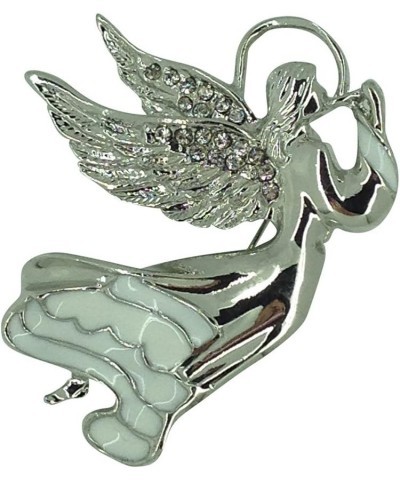 Guardian Angel Pin Brooch Rhodium Plated with Czech Crystals $15.03 Brooches & Pins