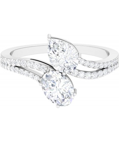 Toi Et Moi Moissanite Ring for Women, D Color, VS1 Clarity, New Year Jewelry Gift for Her 18K White Gold $242.06 Rings