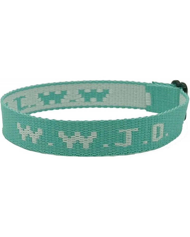 WWJD Bracelets for Women Men Black Ribbon Jacquard Bracelet A2-green $5.60 Bracelets