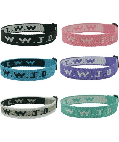 WWJD Bracelets for Women Men Black Ribbon Jacquard Bracelet A2-green $5.60 Bracelets