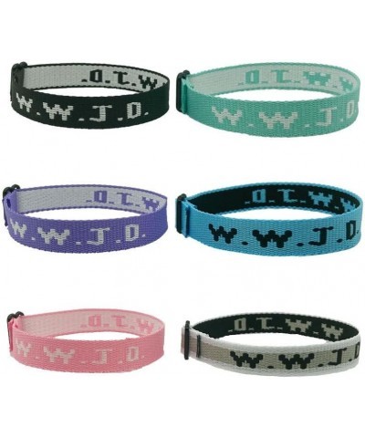 WWJD Bracelets for Women Men Black Ribbon Jacquard Bracelet A2-green $5.60 Bracelets