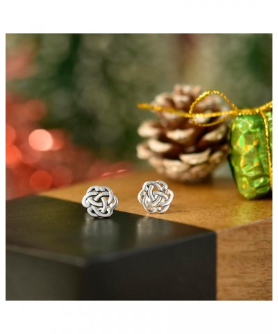 Interlocking Celtic Knot Sterling Silver Stud Earrings for Women, 10mm $10.07 Earrings