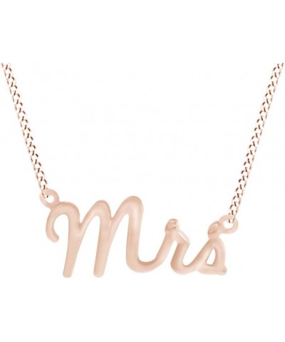 Mrs. Pendant Necklace in 14k Solid Gold rose-gold $69.12 Necklaces