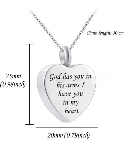 God has You in his arms with Angel Wing Charm Cremation Ashes Jewelry Keepsake Memorial Urn Necklace with Birthstone Crystal ...