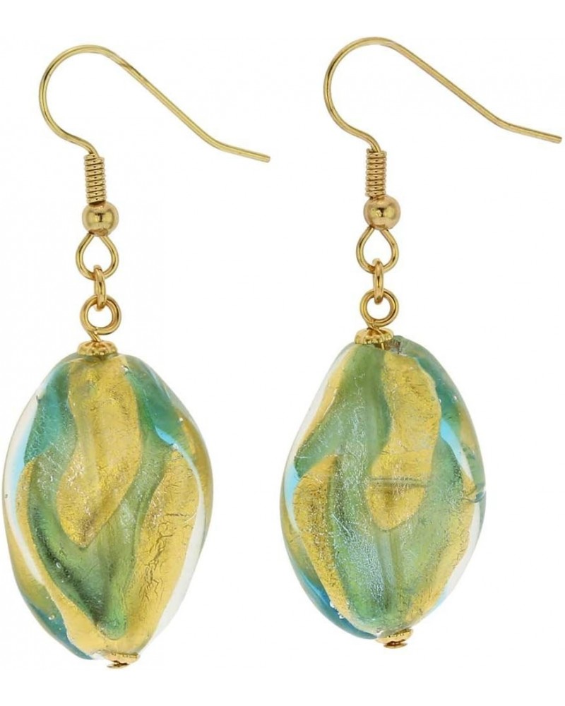 GlassOfVenice Murano Glass Royal Aqua Spiral Earrings $31.32 Earrings