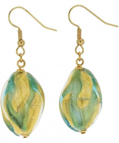 GlassOfVenice Murano Glass Royal Aqua Spiral Earrings $31.32 Earrings