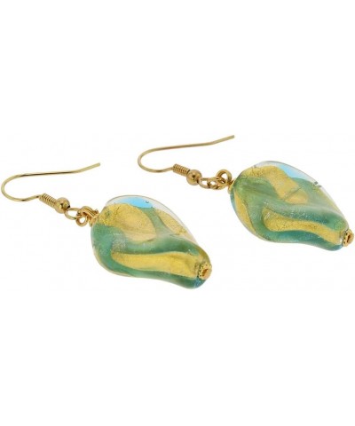 GlassOfVenice Murano Glass Royal Aqua Spiral Earrings $31.32 Earrings