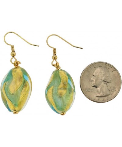 GlassOfVenice Murano Glass Royal Aqua Spiral Earrings $31.32 Earrings