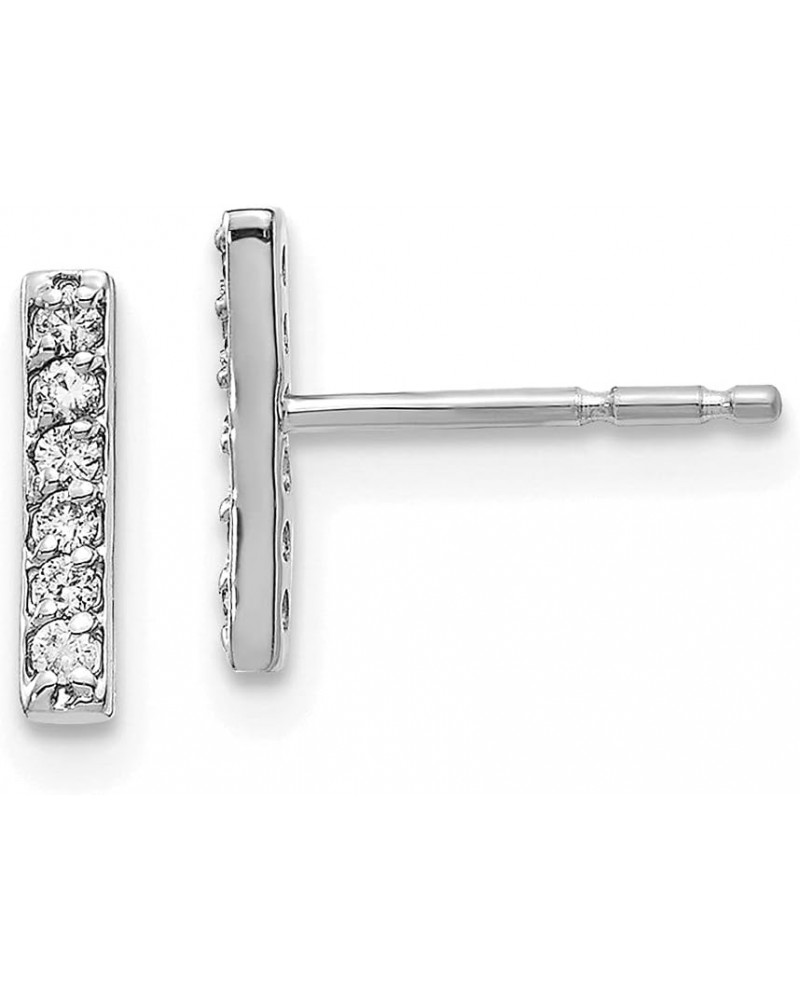 14k White Gold Diamond Bar Stud Earrings Fine Jewelry for Women (L-9.5 mm W-2 mm) $98.98 Earrings