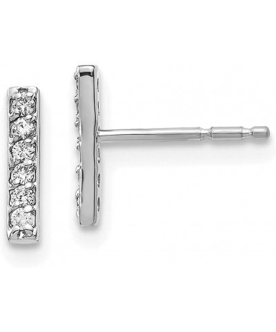 14k White Gold Diamond Bar Stud Earrings Fine Jewelry for Women (L-9.5 mm W-2 mm) $98.98 Earrings