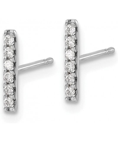 14k White Gold Diamond Bar Stud Earrings Fine Jewelry for Women (L-9.5 mm W-2 mm) $98.98 Earrings