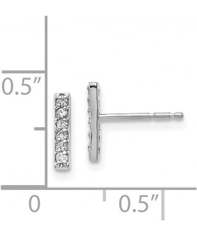 14k White Gold Diamond Bar Stud Earrings Fine Jewelry for Women (L-9.5 mm W-2 mm) $98.98 Earrings