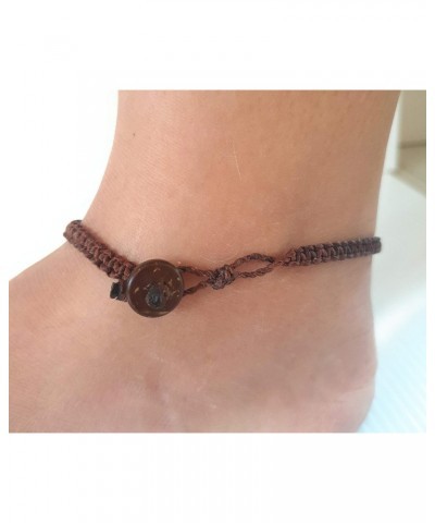 Infinityee888 Tiger Eye Anklet Bracelet bead woven Brown Wax 8 Infinity Endless Love Symbol Adjustable Ankle Bracelets for Me...