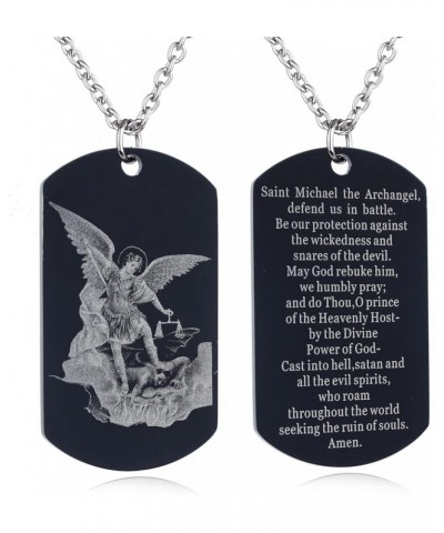 To My Fiance Fiancee Dog Tag Necklace Future Husband Wife Boyfriend Girlfriend Valentine Gift-C5 St.Michael Defend us in Batt...